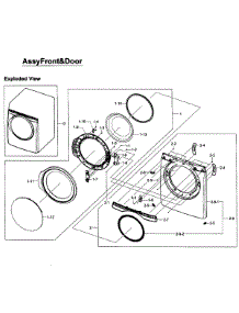 Front Assy parts for Samsung Dryer DV405ETPASU/AA-01 from AppliancePartsPros.com