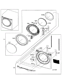 Front / Door Assy parts for Samsung Dryer DV520AEP/XAA-02 from AppliancePartsPros.com