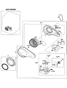Motor Assy parts for Samsung Dryer DV520AEW/XAA-01 from AppliancePartsPros.com