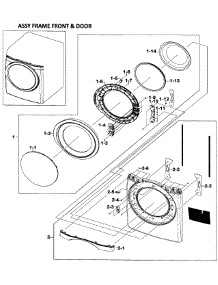 Front / Door Assy parts for Samsung Dryer DV520AEW/XAA-01 from AppliancePartsPros.com