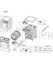 Main Asy parts for Samsung Dryer DVE45M5500P/A3-00 from AppliancePartsPros.com
