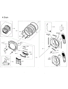 Drum parts for Samsung Dryer DVE45M5500P/A3-00 from AppliancePartsPros.com