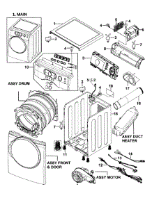 Main Assy parts for Samsung Dryer DV337AER/XAA-00 from AppliancePartsPros.com