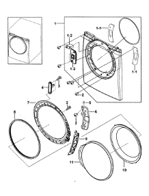 Front Assy parts for Samsung Dryer DV337AGG/XAA-00 from AppliancePartsPros.com