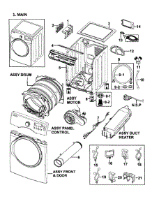 Main Assy parts for Samsung Dryer DV350AEW/XAA-00 from AppliancePartsPros.com
