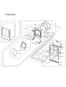 Frame Front & Door parts for Samsung Dryer DVG54M8750V/A3-00 from AppliancePartsPros.com