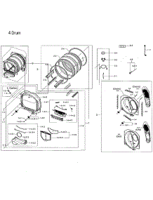 Drum Parts parts for Samsung Dryer DVG54M8750V/A3-00 from AppliancePartsPros.com