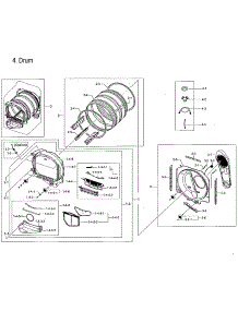 Drum Parts parts for Samsung Dryer DVG50M7450P/A3-00 from AppliancePartsPros.com