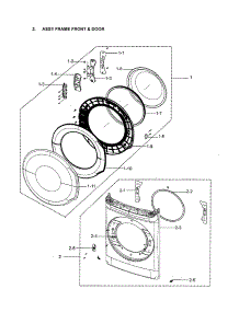 Front / Door parts for Samsung Dryer DVG60M9900W/A3-00 from AppliancePartsPros.com