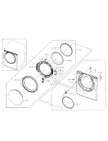 Frame Front & Door parts for Samsung Dryer DV331AER/XAA-01 from AppliancePartsPros.com