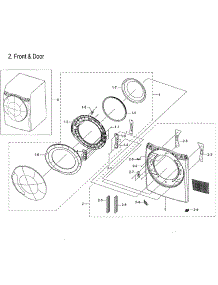 Frame Front & Door parts for Samsung Dryer DVE45M5500Z/A3-00 from AppliancePartsPros.com