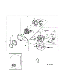 Motor Duct parts for Samsung Dryer DVE55M9600V/A3-00 from AppliancePartsPros.com