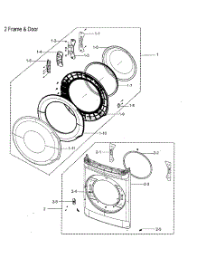 Frame Front & Door parts for Samsung Dryer DVE55M9600V/A3-00 from AppliancePartsPros.com