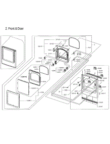 Frame Front & Door parts for Samsung Dryer DVG52M7750V/A3-00 from AppliancePartsPros.com