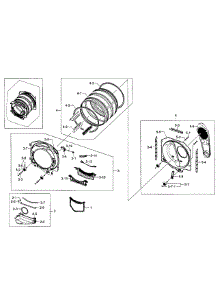 Drum parts for Samsung Dryer DV331AER/XAA-02 from AppliancePartsPros.com