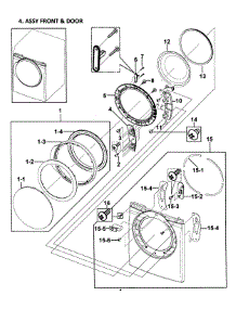 Door Assy parts for Samsung Dryer DV328AEW/XAA-00 from AppliancePartsPros.com