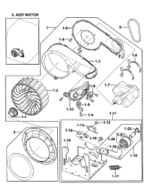 Motor Assy parts for Samsung Dryer DV328AEW/XAA-00 from AppliancePartsPros.com