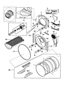 Drum Assy parts for Samsung Dryer DV2C6BEW/XAA-00 from AppliancePartsPros.com