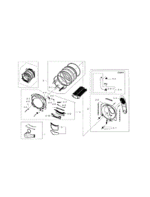 Drum parts for Samsung Dryer DV331AEW/XAA-01 from AppliancePartsPros.com
