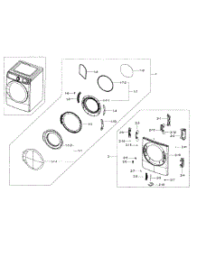 Frame Front & Door parts for Samsung Dryer DV56H9100GW/A2-00 from AppliancePartsPros.com