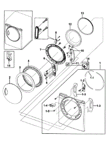 Door Assy parts for Samsung Dryer DV219AGB/XAA-00 from AppliancePartsPros.com