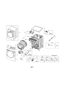 Main parts for Samsung Dryer DVE45N5300F/A3-00 from AppliancePartsPros.com