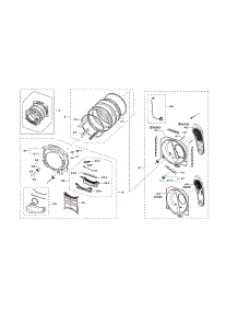 Drum parts for Samsung Dryer DVE45N5300F/A3-00 from AppliancePartsPros.com