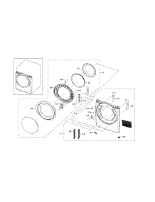 Front Frame / Door parts for Samsung Dryer DVE45N5300F/A3-00 from AppliancePartsPros.com