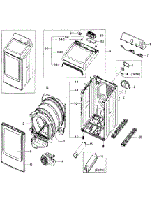 Main Body parts for Samsung Dryer DV52J8700EP/A2-00 from AppliancePartsPros.com