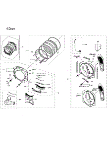 Drum parts for Samsung Dryer DVE60M9900W/A3-00 from AppliancePartsPros.com