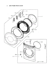 Frame Front & Door parts for Samsung Dryer DVE60M9900W/A3-00 from AppliancePartsPros.com