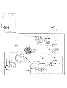 Motor Duct parts for Samsung Dryer DV330AEB/XAA-00 from AppliancePartsPros.com