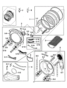 Drum Assy parts for Samsung Dryer DV218AGW/XAA-00 from AppliancePartsPros.com