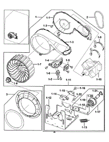 Motor Assy parts for Samsung Dryer DV218AEW/XAA-00 from AppliancePartsPros.com