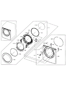 Front / Door Assy parts for Samsung Dryer DV361GWBEWR/A3-01 from AppliancePartsPros.com