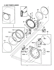 Door Assy parts for Samsung Dryer DV328AGW/XAA-00 from AppliancePartsPros.com