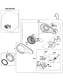 Motor Assy parts for Samsung Dryer DV520AEW/XAA-00 from AppliancePartsPros.com