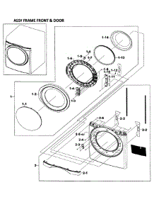 Front / Door Assy parts for Samsung Dryer DV520AEW/XAA-00 from AppliancePartsPros.com