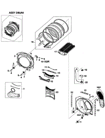 Drum Assy parts for Samsung Dryer DV520AEW/XAA-00 from AppliancePartsPros.com