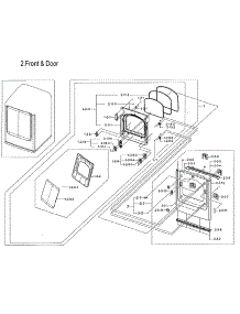 Frame Front & Door parts for Samsung Dryer DVE54M8750W/A3-00 from AppliancePartsPros.com