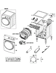 Main Assy parts for Samsung Dryer DV520AEW/XAA-02 from AppliancePartsPros.com