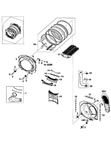 Drum Assy parts for Samsung Dryer DV520AEP/XAA-00 from AppliancePartsPros.com