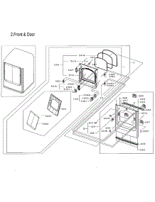 Frame Front & Door parts for Samsung Dryer DVE52M8650V/A3-00 from AppliancePartsPros.com