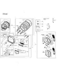 Drum Parts parts for Samsung Dryer DVE52M8650V/A3-00 from AppliancePartsPros.com