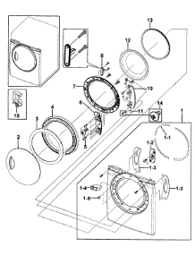 Door Assy parts for Samsung Dryer DV219AEB/XAA-00 from AppliancePartsPros.com