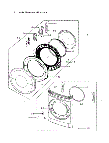 Door Assy parts for Samsung Dryer DVG55M9600W/A3-00 from AppliancePartsPros.com