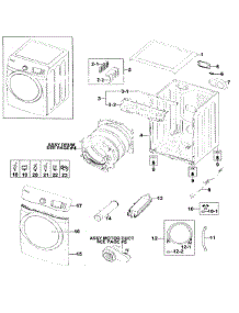 Main Assy parts for Samsung Dryer DV511AER/XAA-01 from AppliancePartsPros.com