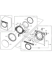 Front / Door Assy parts for Samsung Dryer DV393GTPAWR/A1-02 from AppliancePartsPros.com