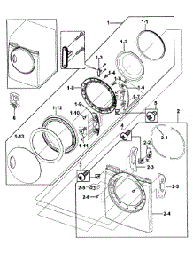 Door Assy parts for Samsung Dryer DV218AEB/XAA-00 from AppliancePartsPros.com