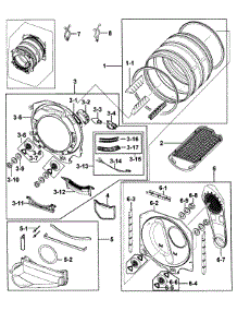 Drum Assy parts for Samsung Dryer DV218AEB/XAA-00 from AppliancePartsPros.com